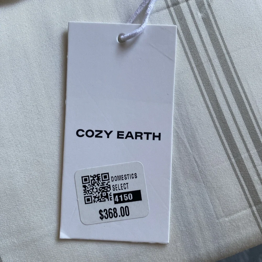 Cozy Earth Bamboo Sheet Set-King- Baja Stripe in Laurel $368 retail